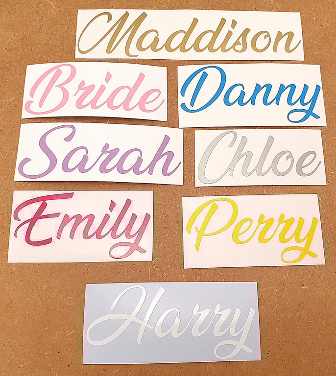 1, 3, 5, 10 Personalised Classic Name Sticker Vinyl Decal Label Water Bottle