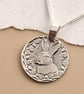Hare Engraved Sterling Silver Coin Necklace - Image 9