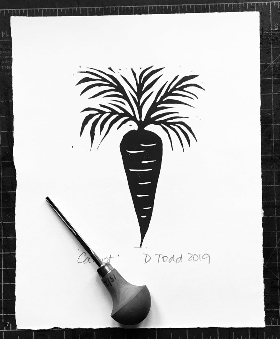 'Carrot' Linocut Print