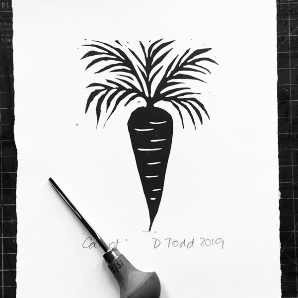 'Carrot' Linocut Print