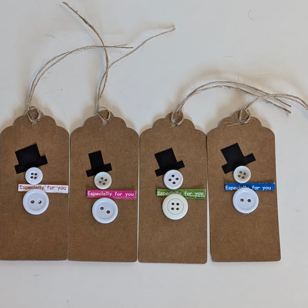 Homemade Christmas gift tags pack - snowmen 