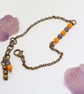Dainty orange and blue Czech glass boho bead bracelet - Image 4