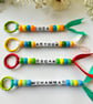 Personalised Beaded Name Charm Colourful Kids Bag Charm Handmade Belle and Olive - Image 4