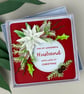 Handmade 3D Poinsettia Christmas Card for Husband, Luxury, Floral, Boxed