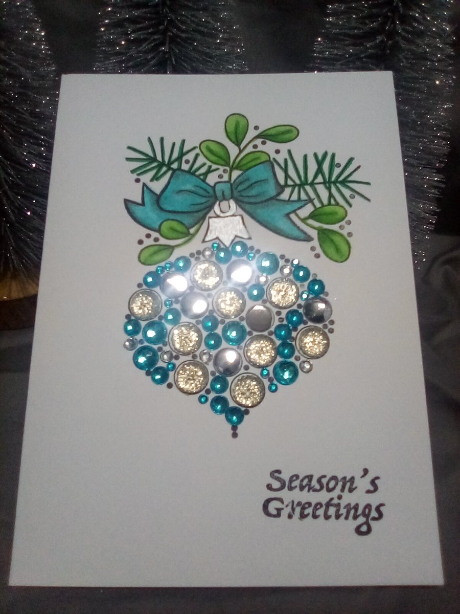 Watercolour Christmas ornament card