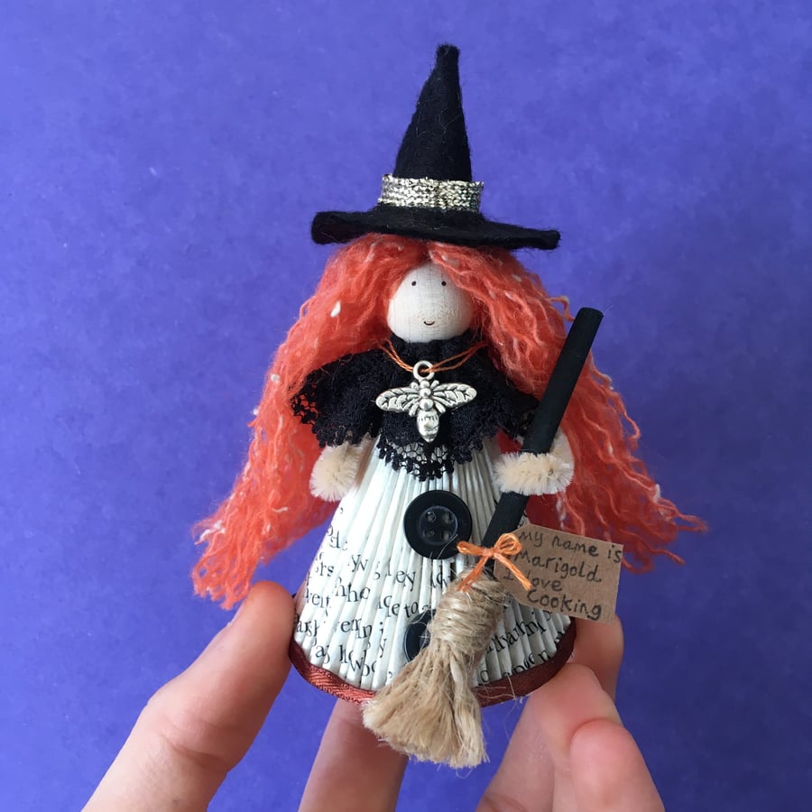 Orange Witch Doll Decoration, Halloween Decoration