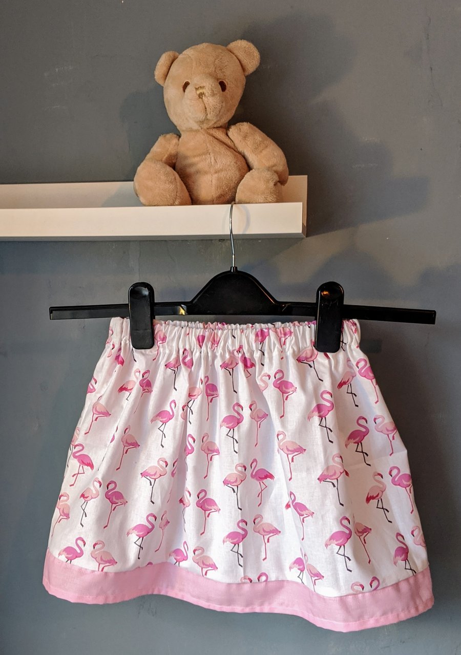 Pink flamingo children's skirt