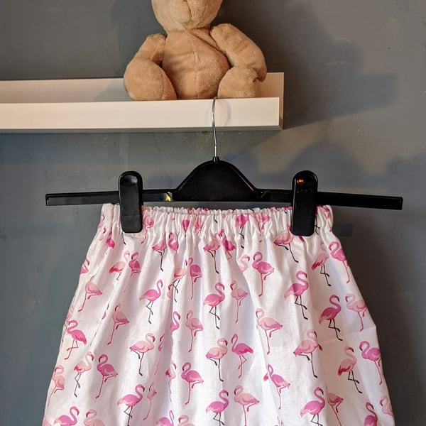 Pink flamingo children's skirt