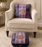 Harris Tweed Foot Stool with Highland Coo Embroidery - Image 3