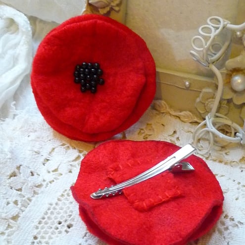 Blue - Handmade Poppy Hair Clips by Jugaad main image 1