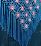 Crochet triangular shawl in sparkly  gold, pink, kingfisher blue - design LF433 - Image 9
