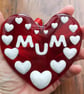 Handmade Fused Glass 3D Mum Hanging Heart Picture Decoration - Suncatcher - Image 9