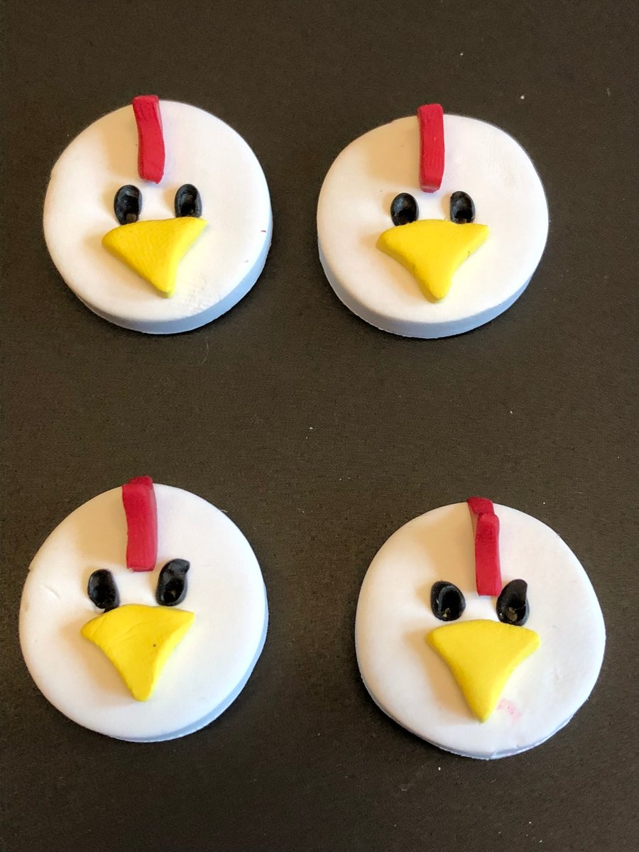 Cheeky Chicken Polymer Clay Buttons 