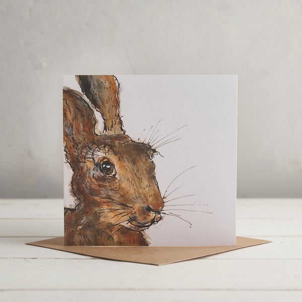 Hare Greetings Card