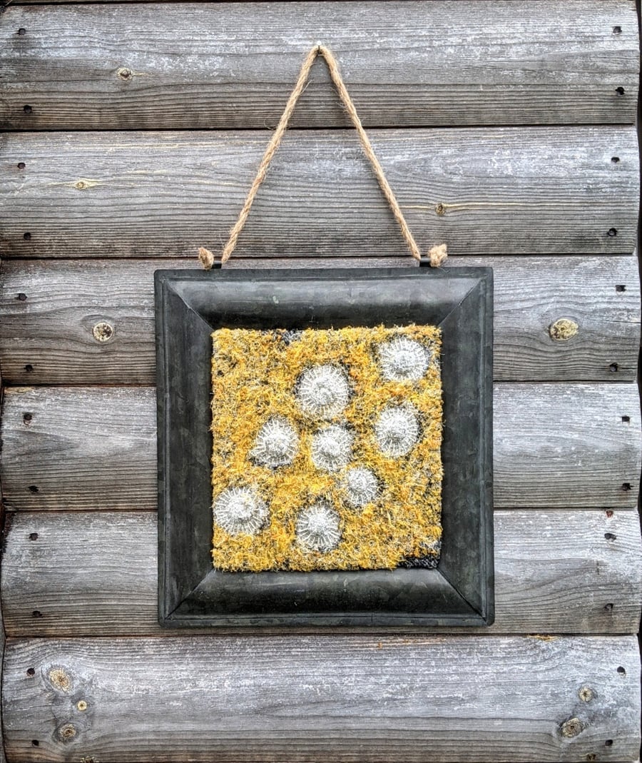 Coastal Dreams Textile Art: Maritime Sunburst II - FRAMED