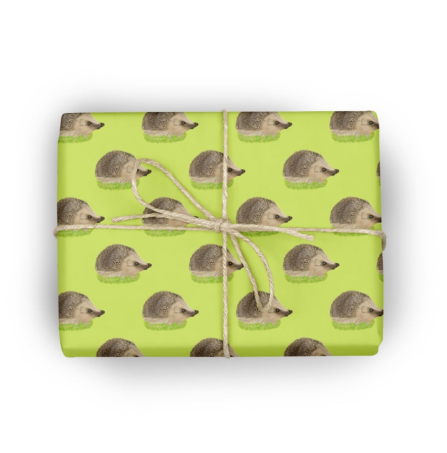 British hedgehog wrapping paper gift wrap
