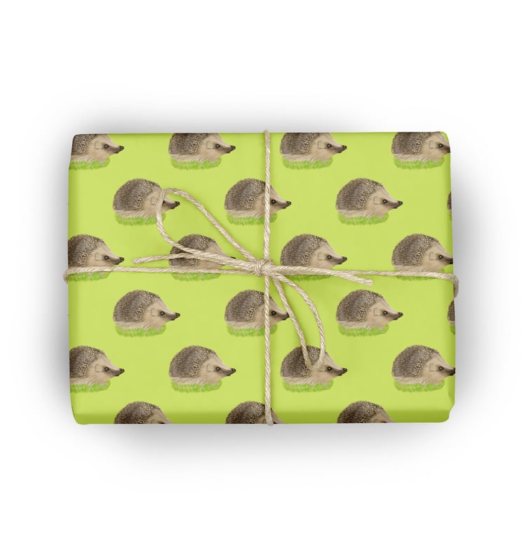British hedgehog wrapping paper gift wrap