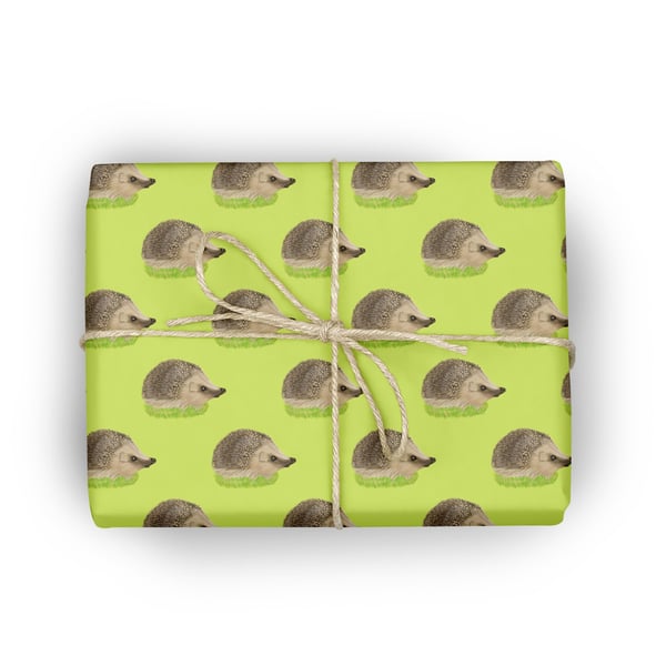 British hedgehog wrapping paper gift wrap