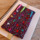 Hearts bookmark penholder elasricated A5 size 