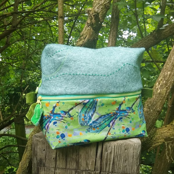 Dragonfly zip pouch