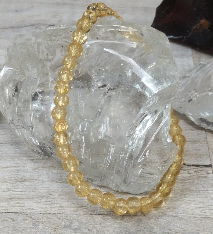 AL75 Golden crackle glass anklet 