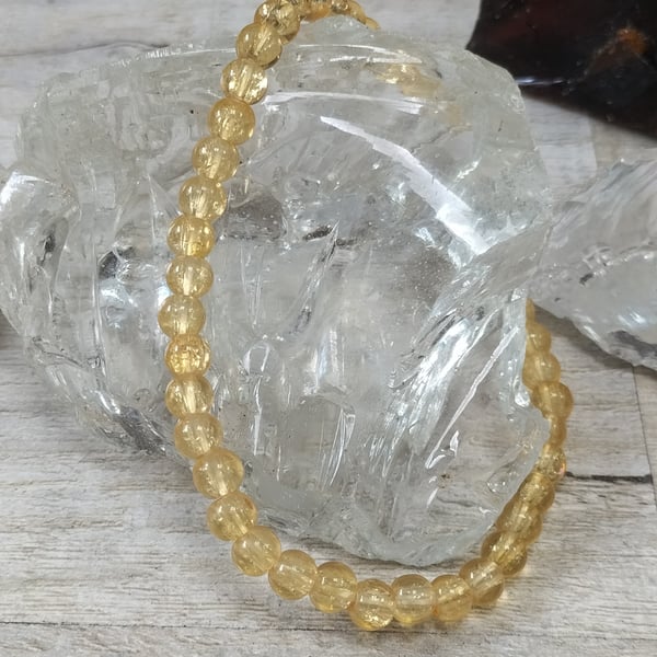 AL75 Golden crackle glass anklet 