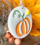Small ceramic pumpkin decoration with star - Image 2