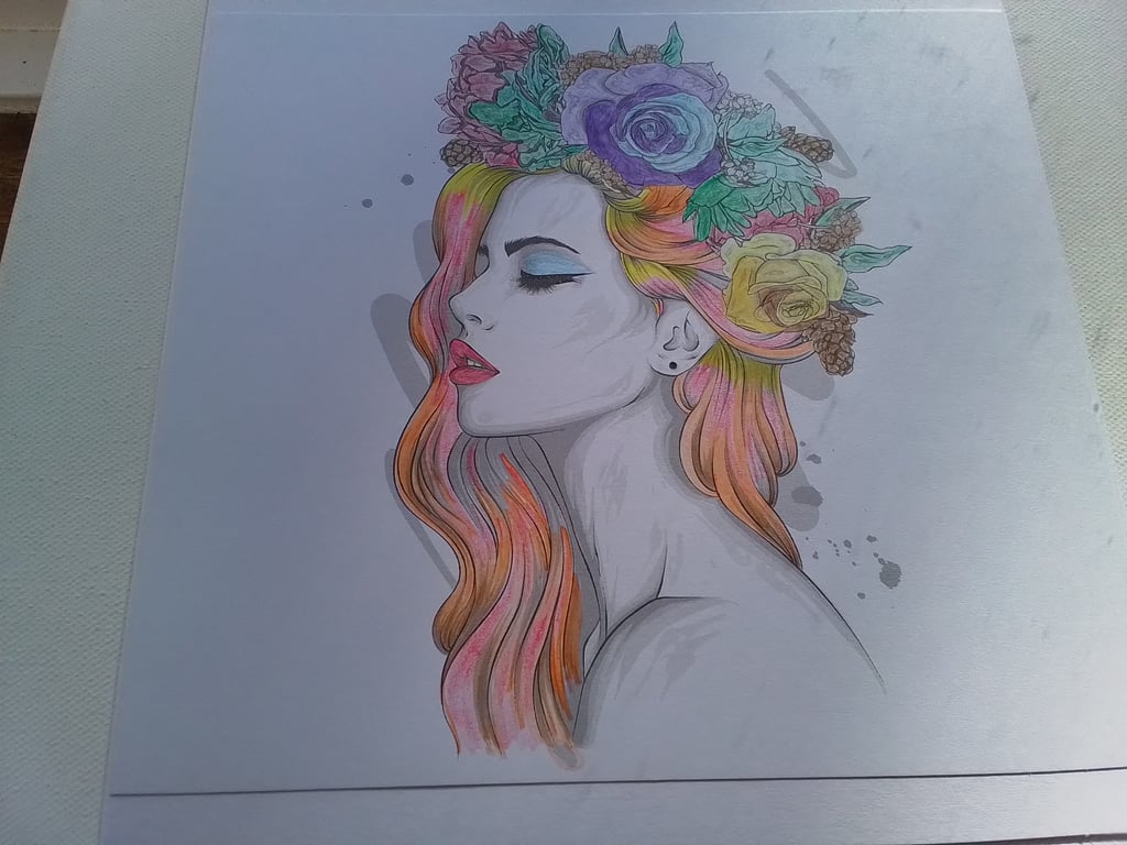 Card with a Boho lady. Ref 266