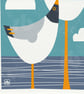Black Headed Gulls looking out to sea, original Giclee print - Image 2