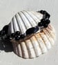 Black Agate & Black Onyx Gemstone Charka Beaded Bracelet "Magic" - Image 1