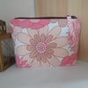 Make up purse bag in retro flower power print