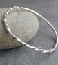 Sterling silver half twist bangle, Spiral jewellery - Image 7