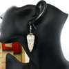 Cone shaped earrings with sparkly top beads made with 1952 OS map of Chester
