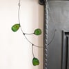 Stained Glass Wreath, Eucalyptus Demi Wreath, Hanging Tiffany Suncatcher