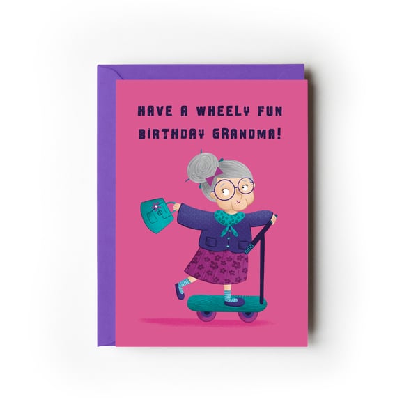 Wheely Fun Grandma Birthday Card