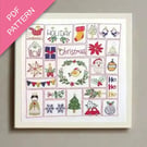 Christmas Advent Calendar Hand Embroidery PDF Pattern