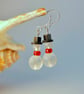 Glass Christmas Snowman Earrings, Secret Santa, Stocking Filler, Gifts For Her
