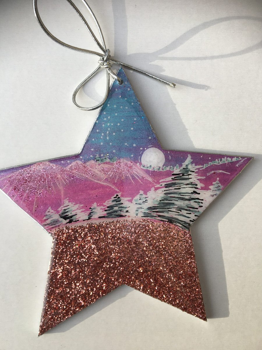 Christmas ornament, star, colourful winter, winter dreamland 