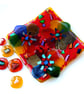 Fused Glass Rainbow Dish Flowers Handmade gift Floral Mothers day Mum - Image 5