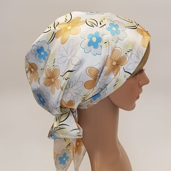 Satin hair covering, head snood, tichel, satin lined head wear bonnet