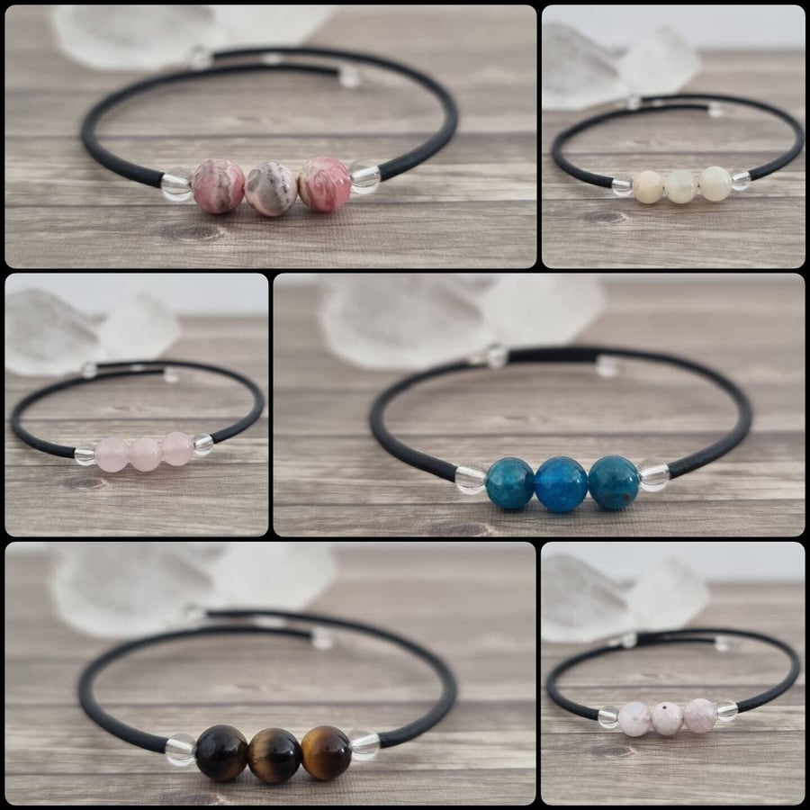 Memory Wire Crystal Bracelet