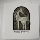 Silver Stallion - Happy Birthday Card 