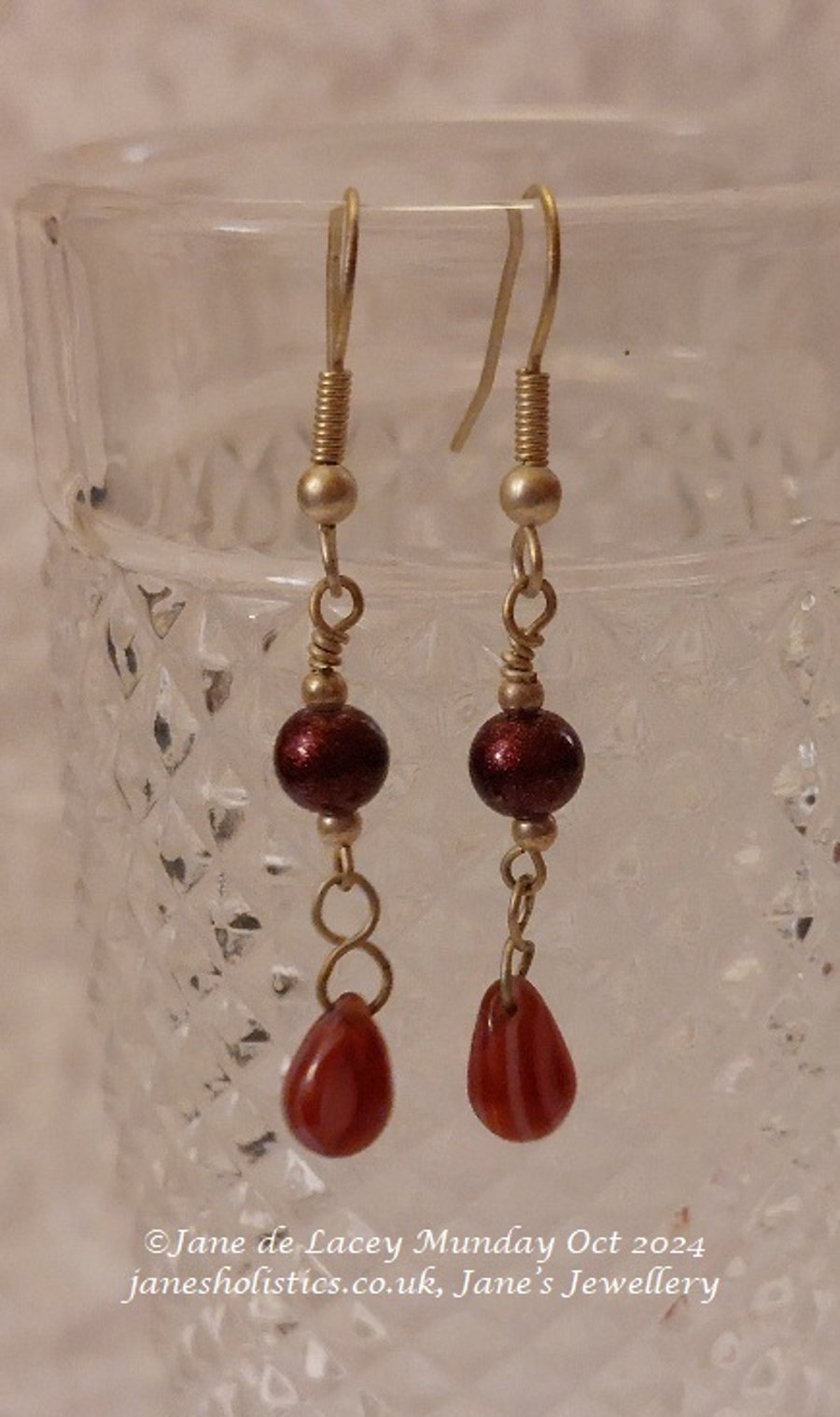 Ruby Teardrop Dangley Drop Earrings