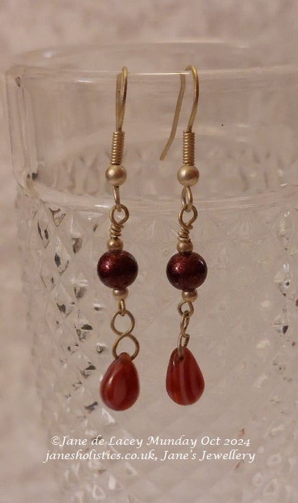 Ruby Teardrop Dangley Drop Earrings