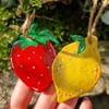 Fruit hanging decorations, Strawberry Decoration, Lemon decoration, Summer decor