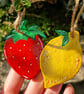 Fruit hanging decorations, Strawberry Decoration, Lemon decoration, Summer decor - Image 1