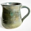 Green Patterned Glazed Mug - Hand Thrown Stoneware Ceramic Mug 