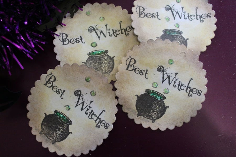 Best Witches Halloween Cauldron Favour Bag or Envelope Stickers x 10