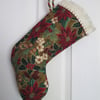 SALE - Poinsettia and Holly Festive Stocking