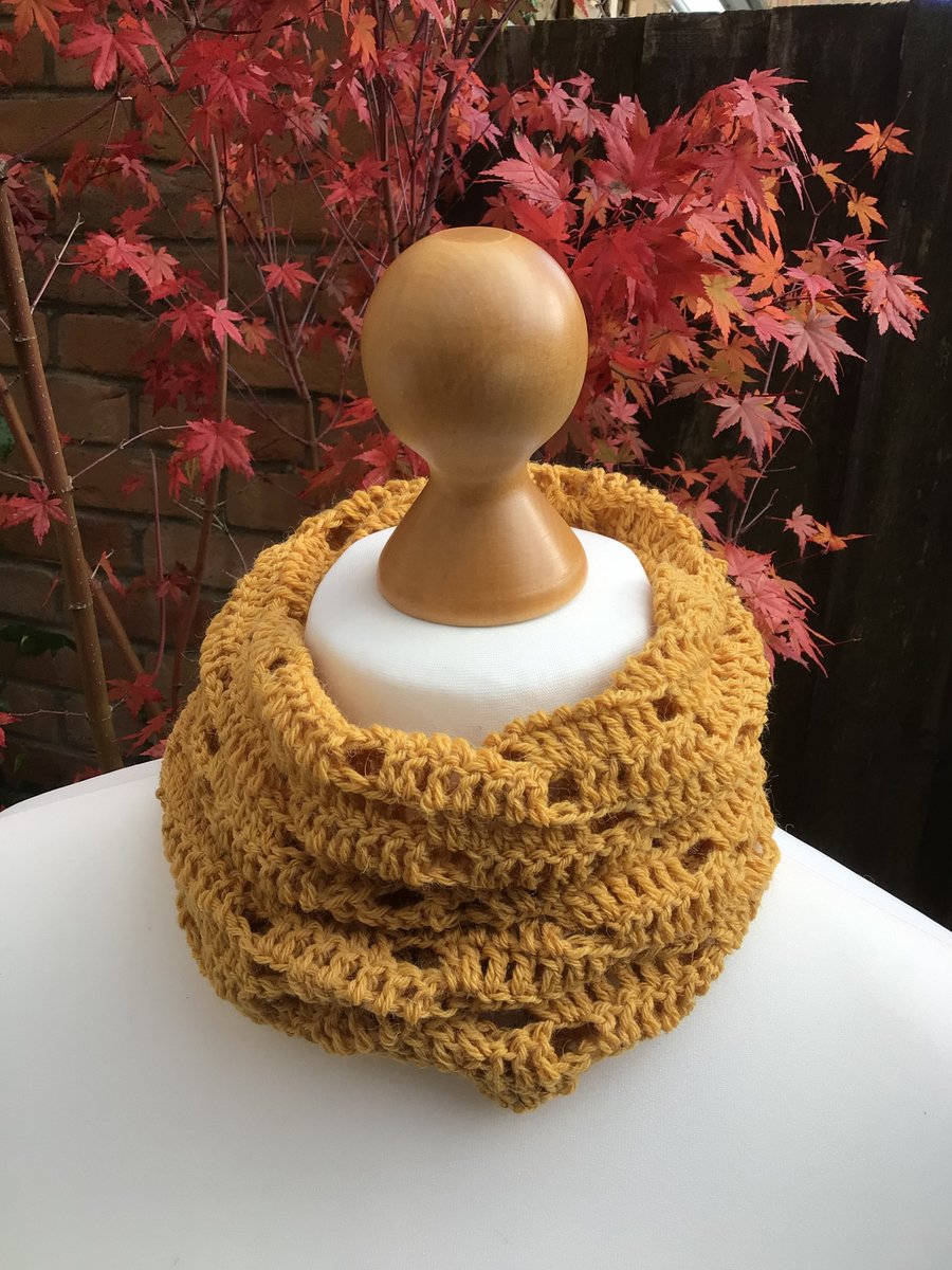 Snood in alpaca & wool colour Mustard